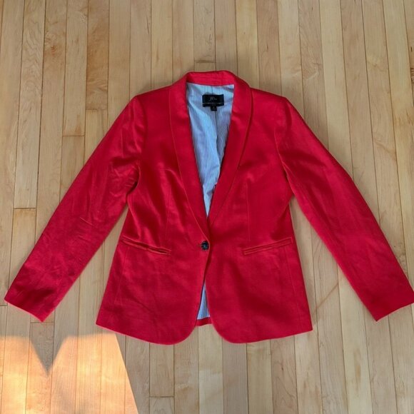 J.CREW Jackets & Blazers - J. Crew Parke Blazer Women's 6 Red Wool blend Preppy Schoolboy Old Money Lined
